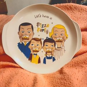 Vintage 1950's Napco let's have a pizza party platter